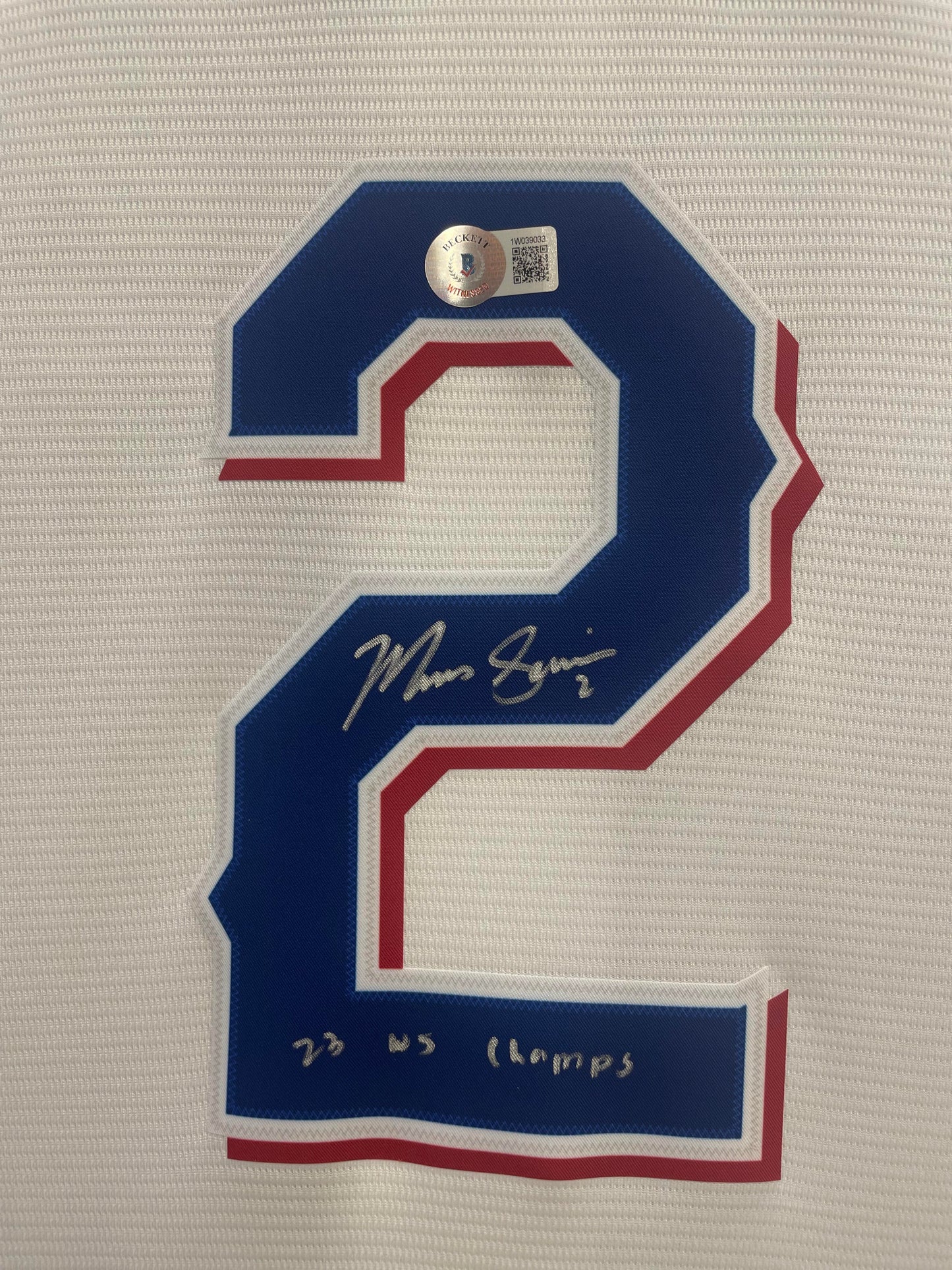 Marcus Semien Autographed Hand Signed Custom Framed Rangers Jersey - Beckett COA