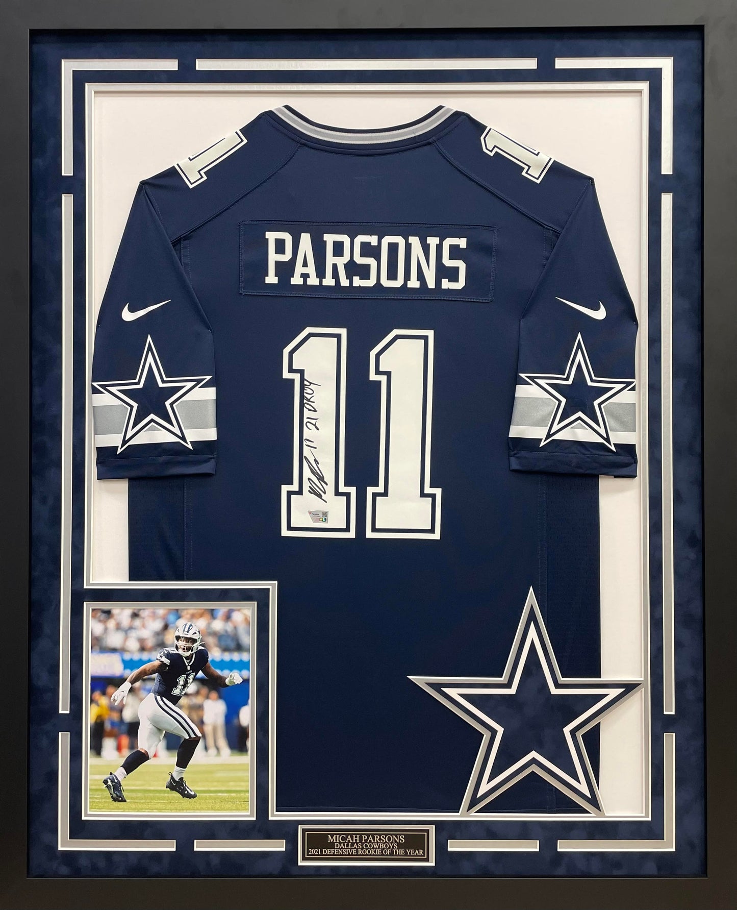 Micah Parsons Autographed Hand Signed Custom Framed Dallas Cowboys Jersey - Fanatics COA