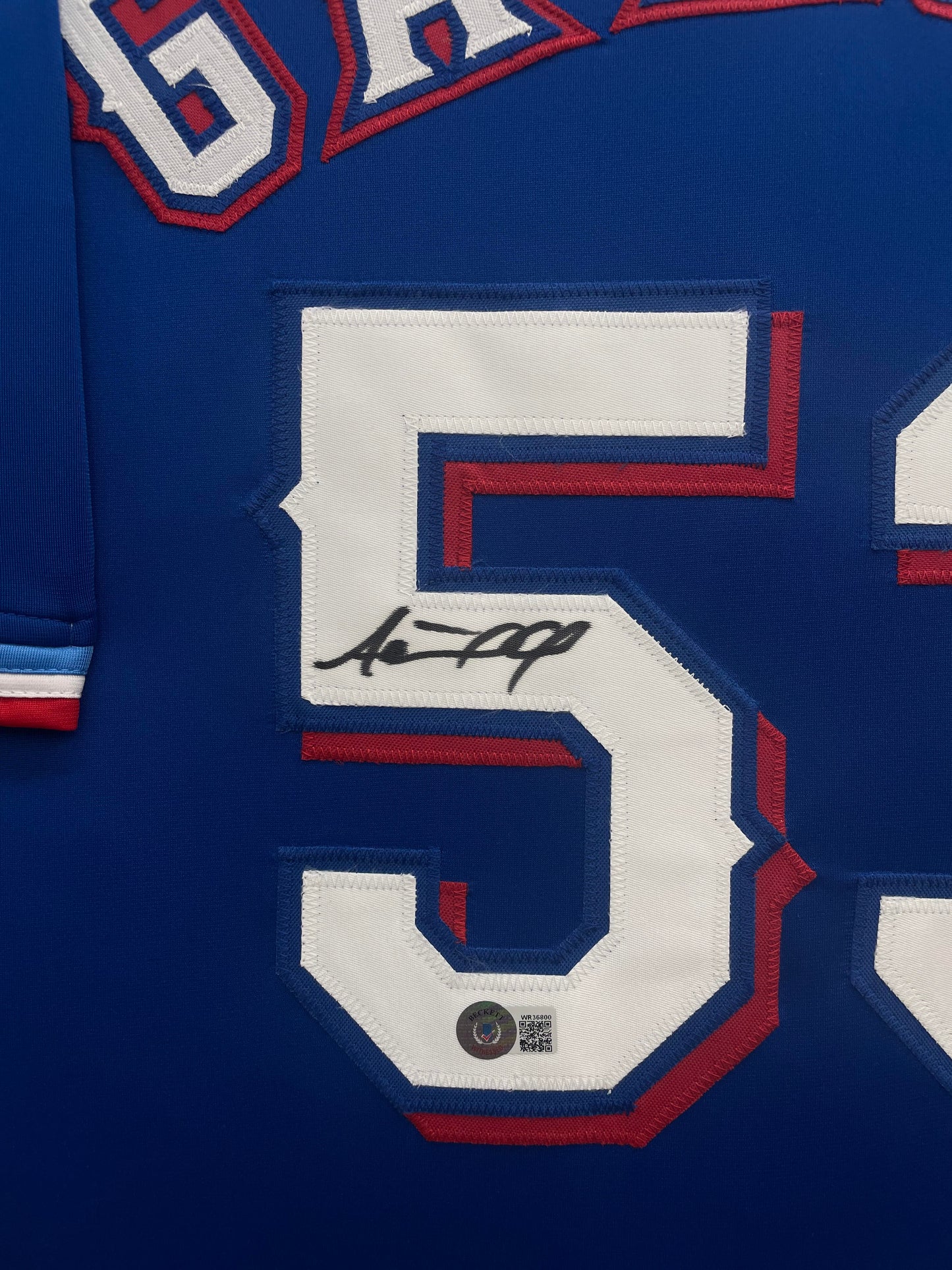 Adolis Garcia Autographed Hand Signed Custom Framed Texas Rangers Jersey - Beckett COA