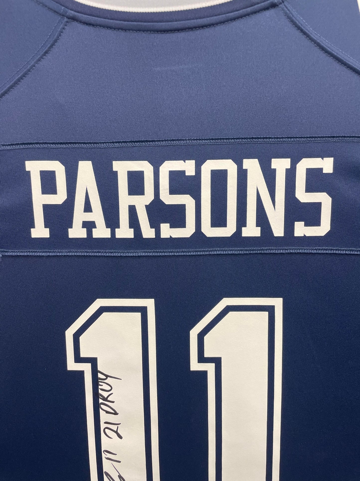 Micah Parsons Autographed Hand Signed Custom Framed Dallas Cowboys Jersey - Fanatics COA