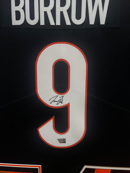 Joe Burrow Autographed Hand Signed Custom Framed Cincinnati Bengals Jersey - Fanatics COA