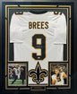 Drew Brees Autographed Hand Signed Custom Framed New Orleans Saints Jersey - Beckett COA