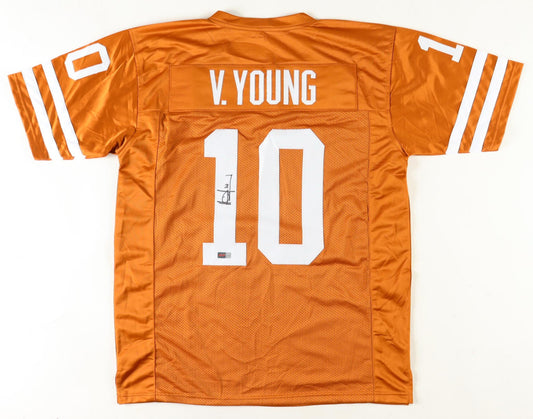 Vince Young Autographed Hand Signed Custom Texas Longhorns Jersey - Beckett COA