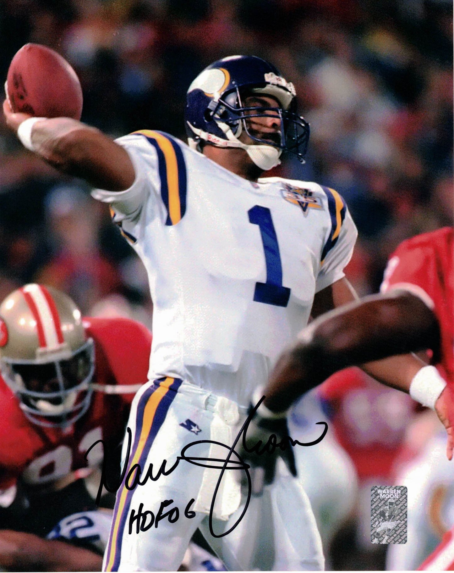 Warren Moon Autographed Hand Signed 8x10 Minnesota Vikings Photo - Player Holo