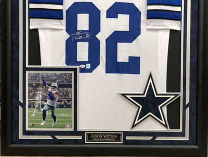 Jason Witten Autographed Hand Signed Custom Framed Dallas Cowboys Jersey