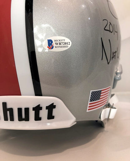 Ezekiel Elliott Signed Full Size Replica Ohio State Helmet - Beckett COA